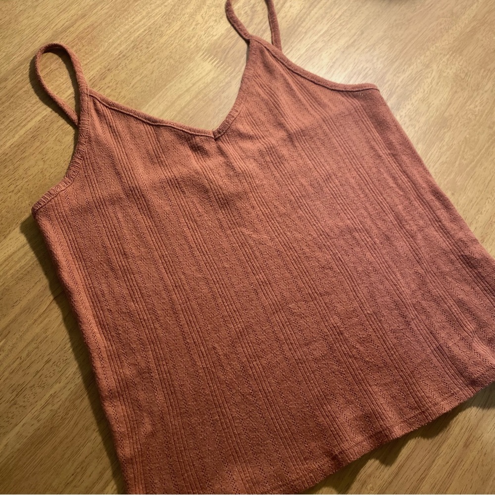 Burnt Orange/Brown American Eagle Tank Top